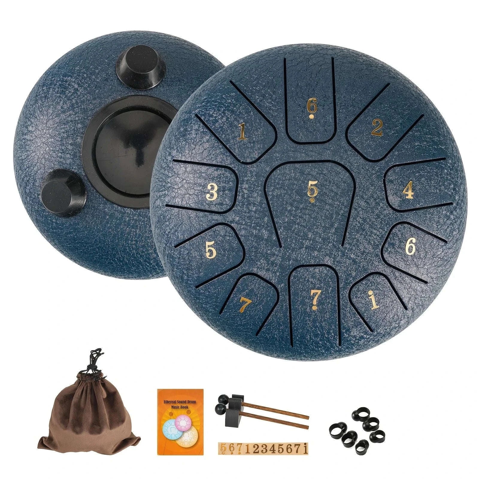 Miwayer 6-Inch Steel Tongue Drum Gift Set-Yellow 6 Inchs