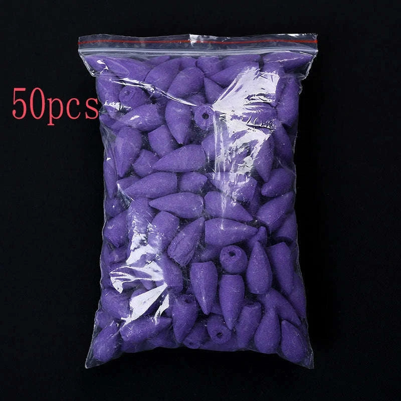 Mixed Waterfall Smoke Backflow Incense Cones in Sandalwood & Lavender-Lavender