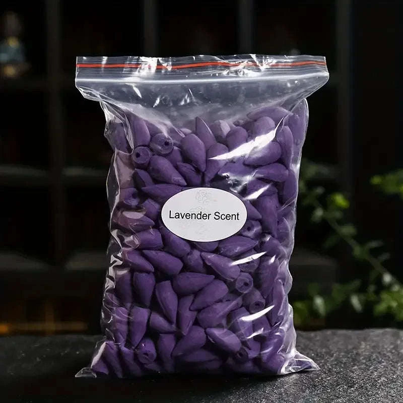 Mixed Waterfall Smoke Backflow Incense Cones in Sandalwood & Lavender-Lavender