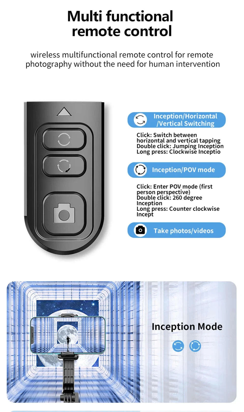 Mobile Video Stabilizer Bluetooth Selfie Stick Tripod-Red / United States