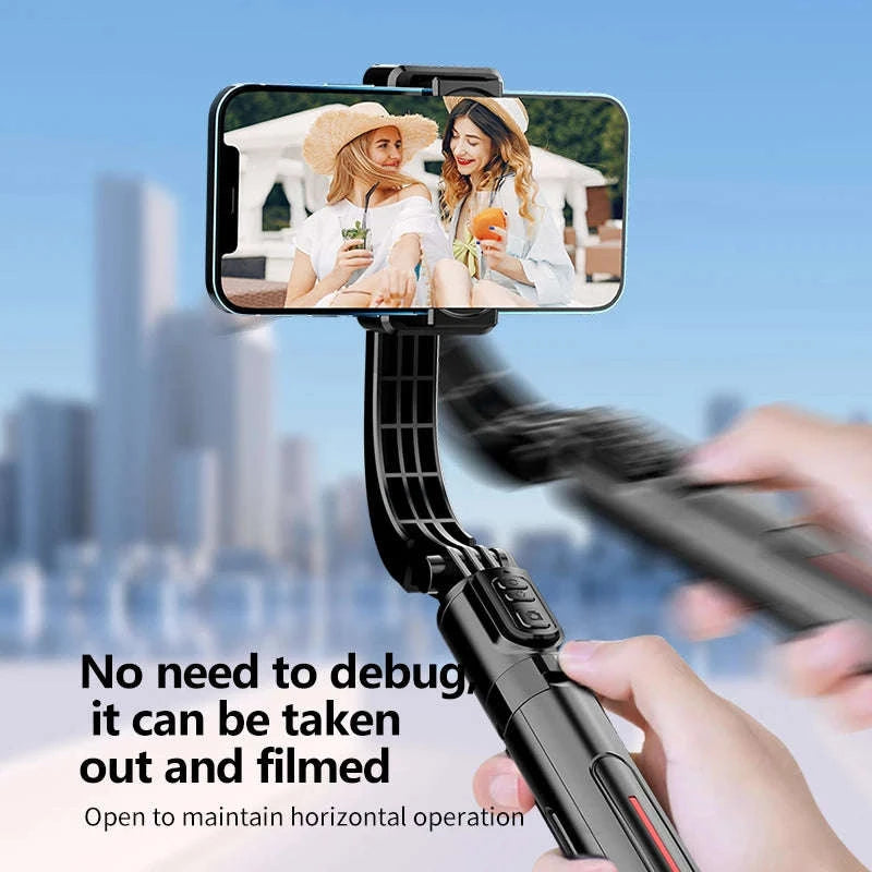 Mobile Video Stabilizer Bluetooth Selfie Stick Tripod-Red / United States