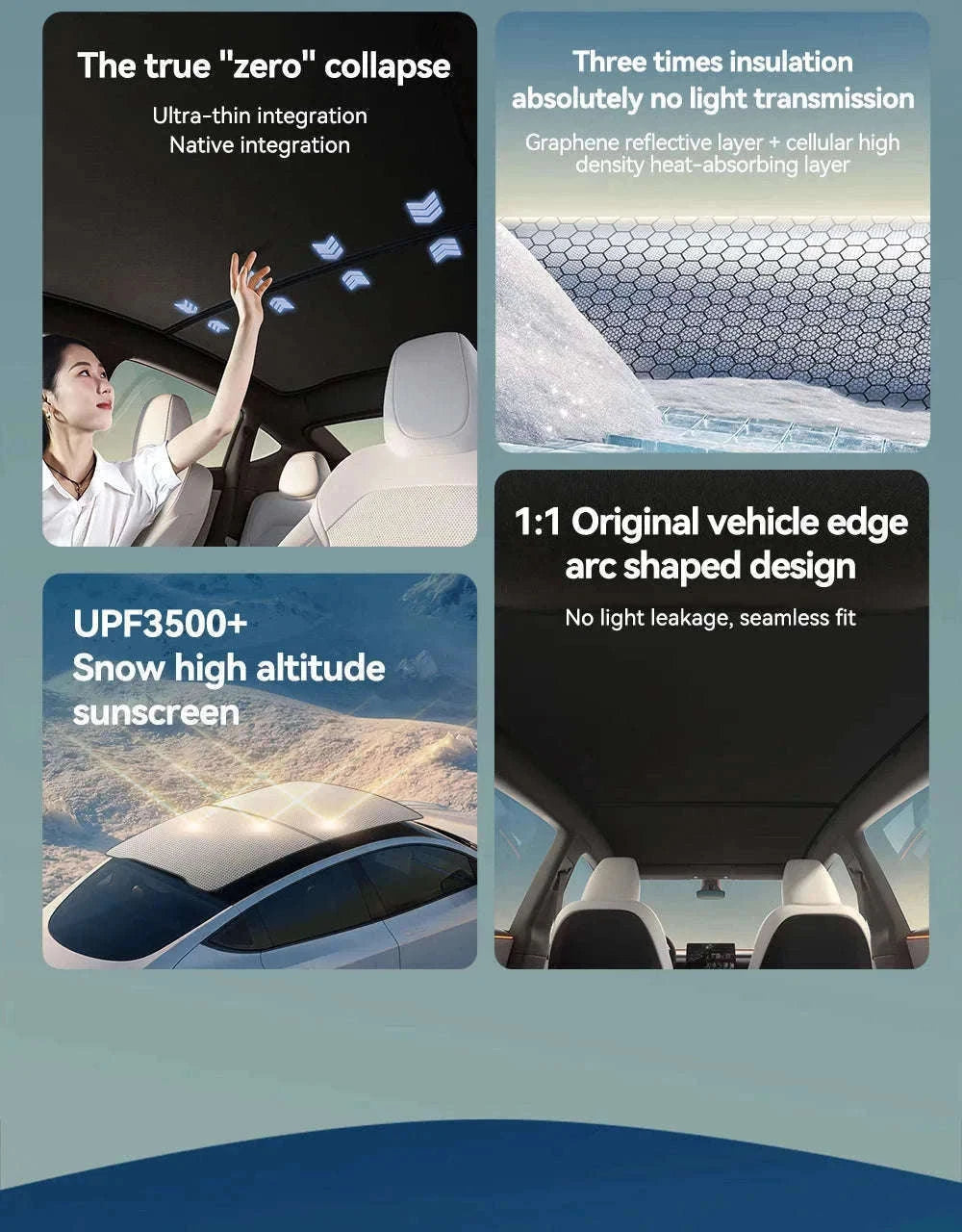 Model 3 Y Skylight Sunshade Magnetic Panel 2025-2026-MY 25-26 2PCS