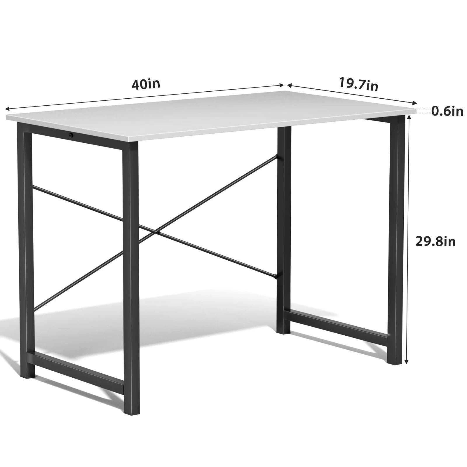 Modern Compact Computer Desk with Metal Frame & Wood Top-40IN Rust / United States