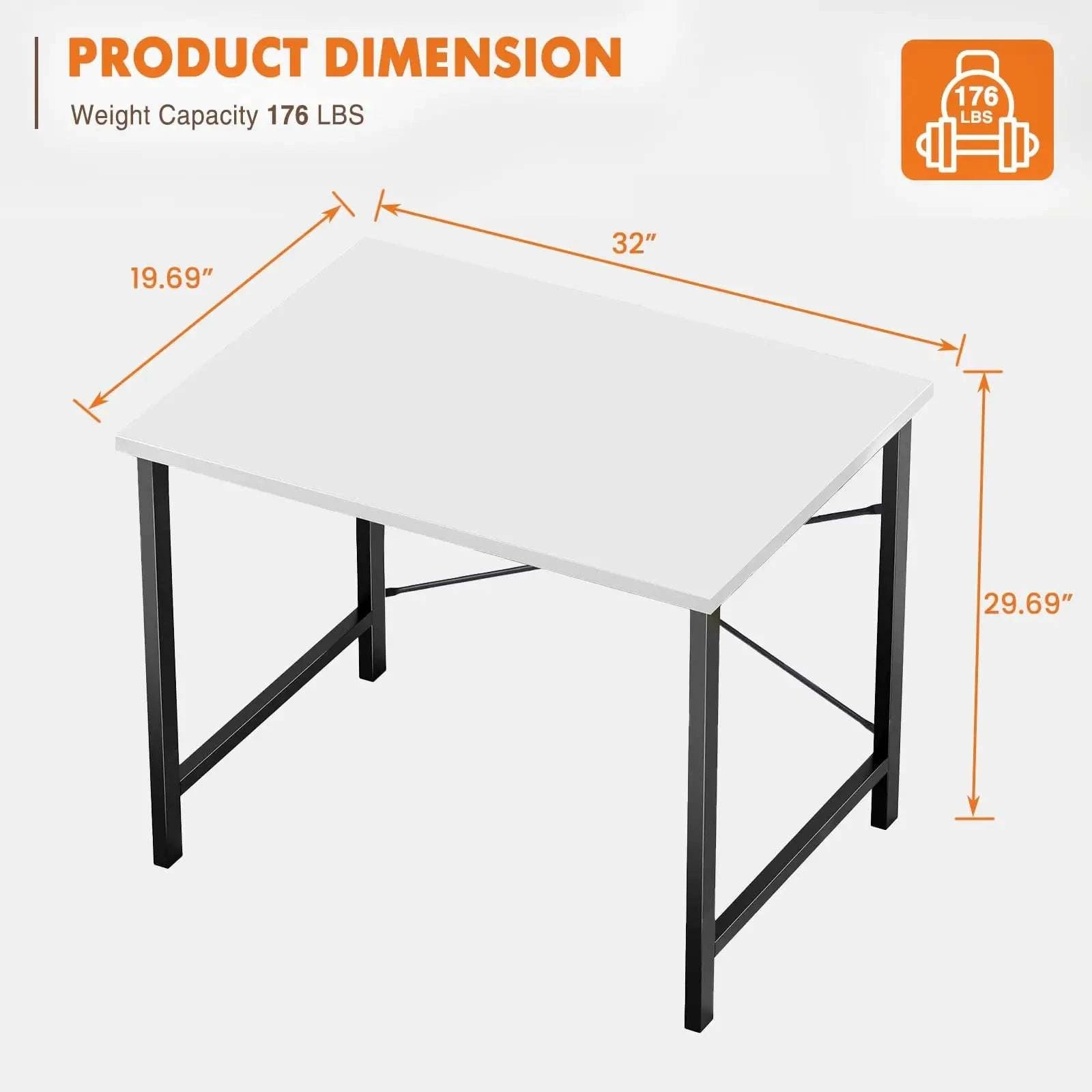 Modern Compact Computer Desk with Metal Frame & Wood Top-40IN Rust / United States