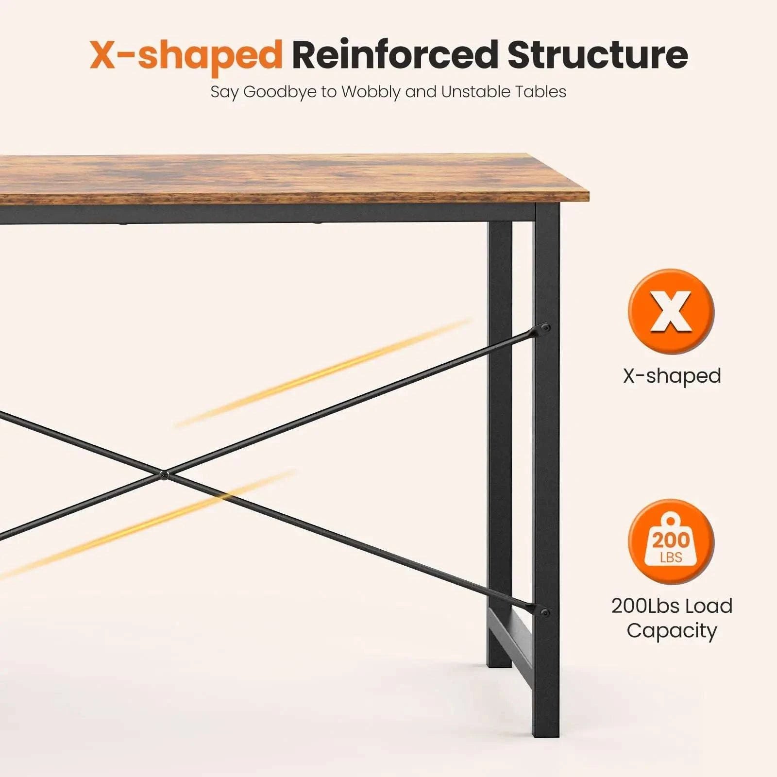 Modern Computer Desk with Drawers and Adjustable Storage Shelf-40IN Rust / United States