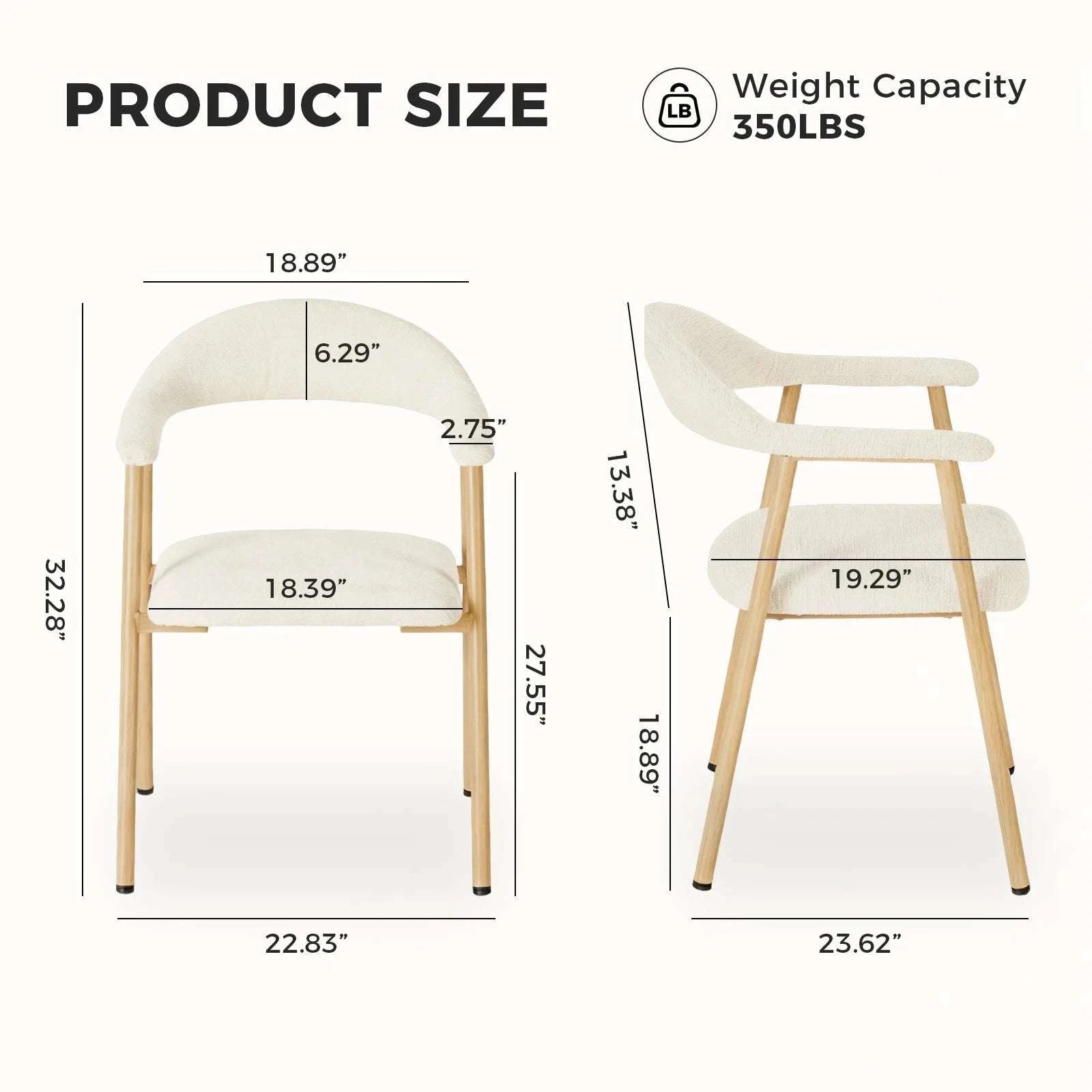 Modern Linen Upholstered Dining Chairs Set of 2 with Curved Back-Orange / United States