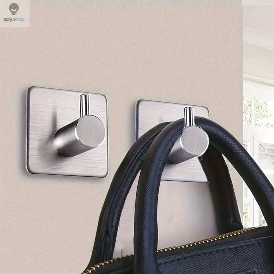 Modern Stainless Steel Adhesive Hooks – Traceless, Reusable Wall Organizers-gold-4pcs