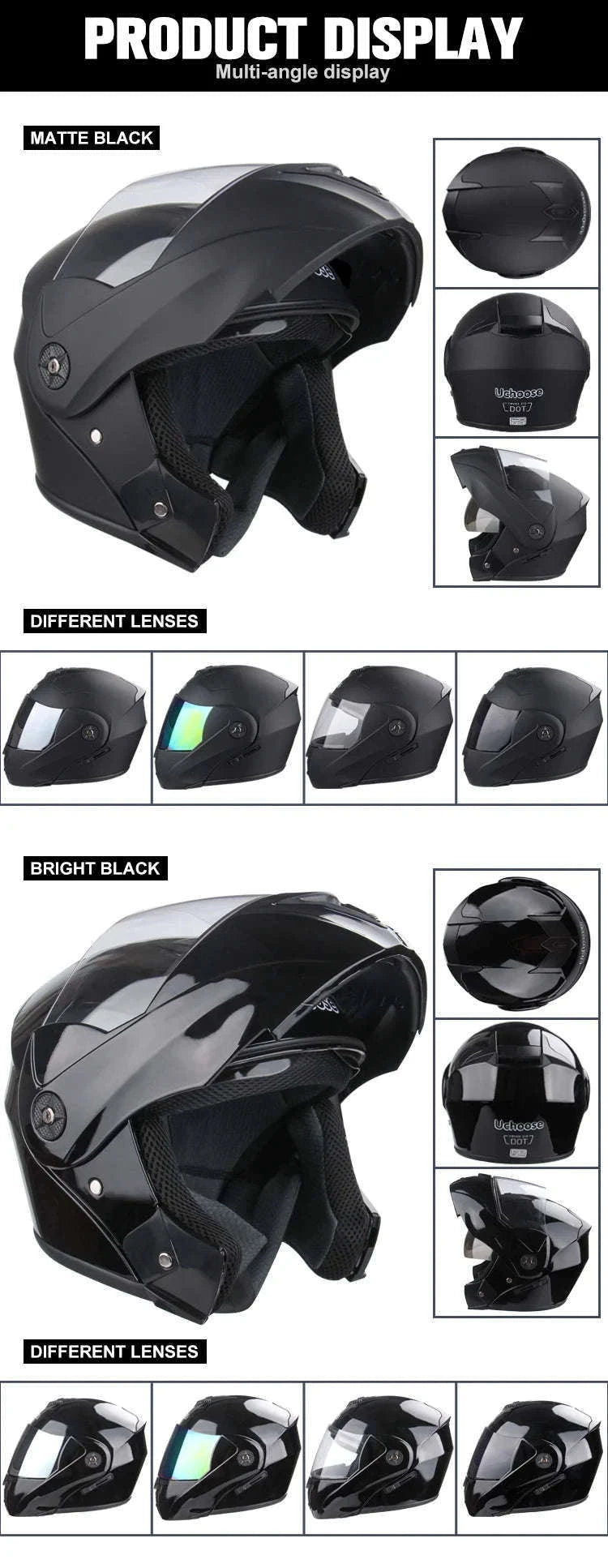 Modular Motorcycle Helmet with Flip-Up Dual Visor-5 / XL
