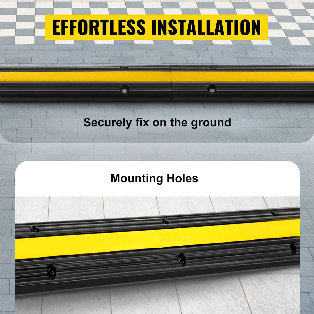 Modular Rubber Cable Protector Ramp 1-Channel 22046 lb Capacity-4PCS / france
