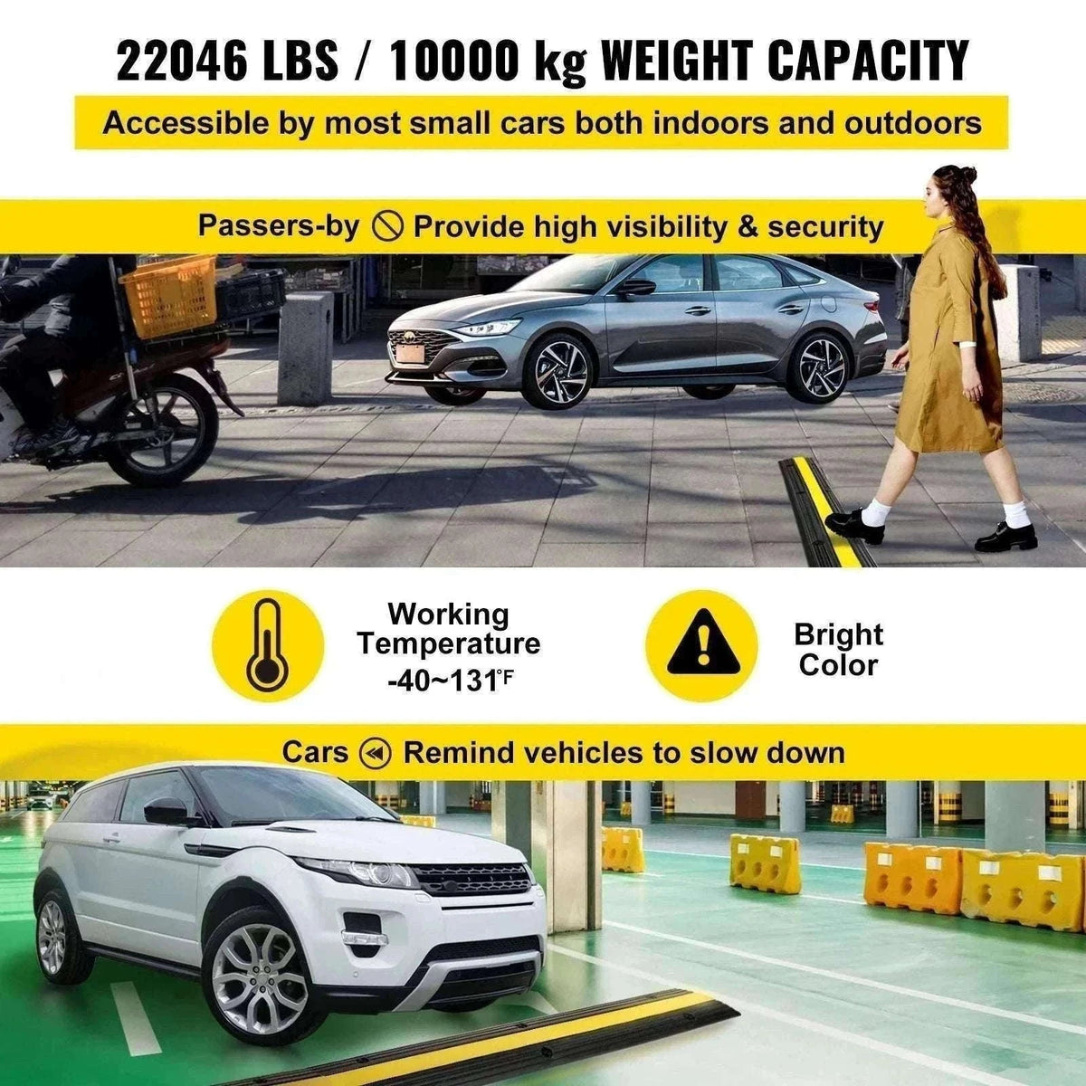 Modular Rubber Cable Protector Ramp 1-Channel 22046 lb Capacity-4PCS / france