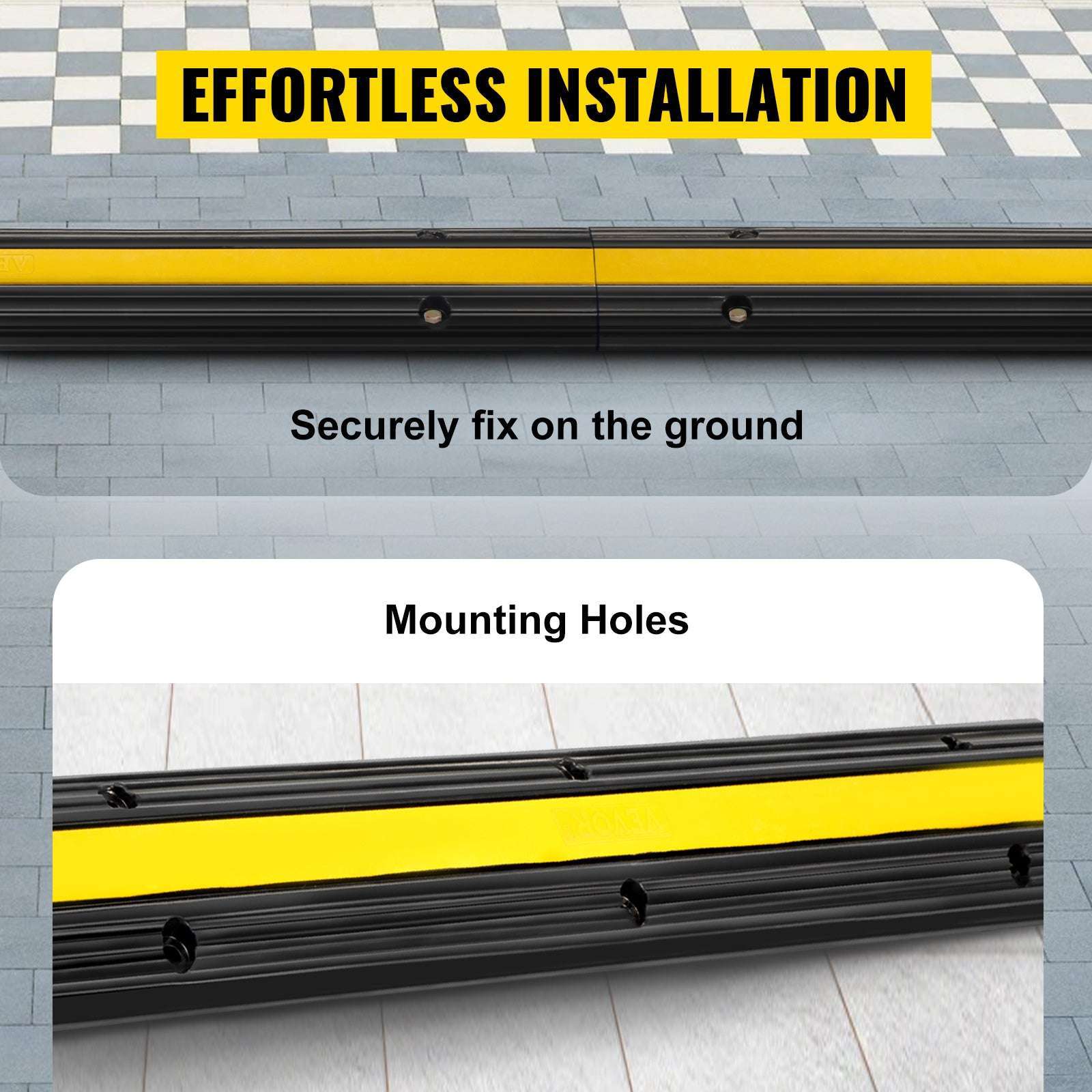 Modular Rubber Cable Protector Ramp 1-Channel 22046 lb Capacity-4PCS / france