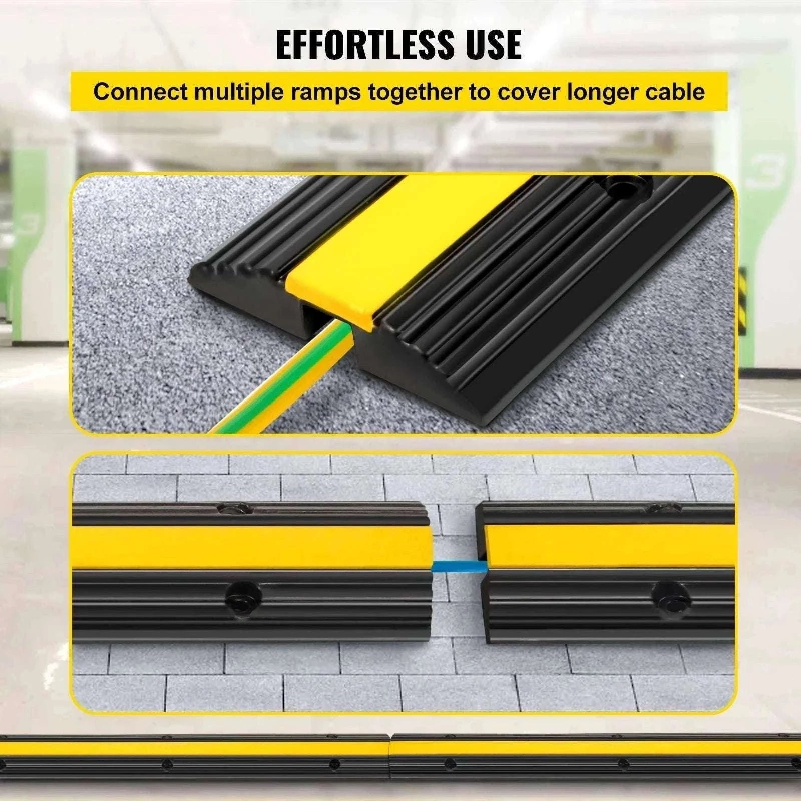 Modular Rubber Cable Protector Ramp 1-Channel 22046 lb Capacity-4PCS / france