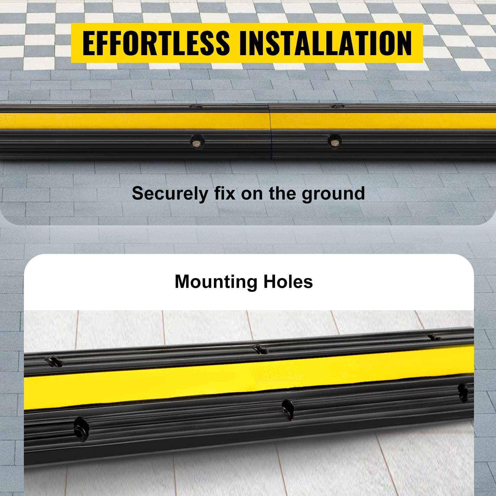 Modular Rubber Cable Protector Ramp 1 Channel 22046 lbs Load-4PCS / United States
