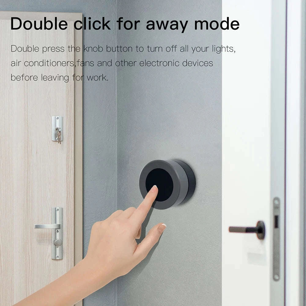 MOES Tuya ZigBee Smart Knob Switch Wireless Scene Switch Button Controller Battery Powered Automation Scenario Smart Life App-1 PC Switch / United States