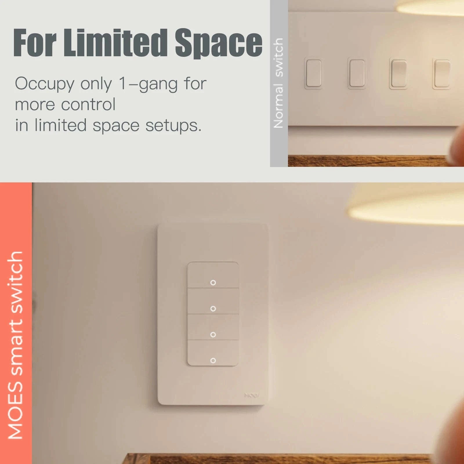MOES Tuya ZigBee Smart Light Switch – US Push Button Wall Switch-Zigbee 2 gang / United States