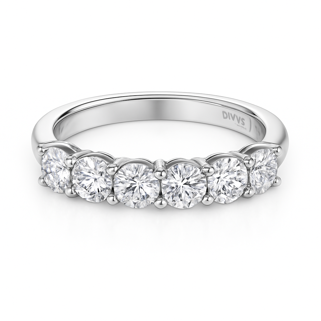 Moissanite Wedding Band Ring in 925 Sterling Silver for Women