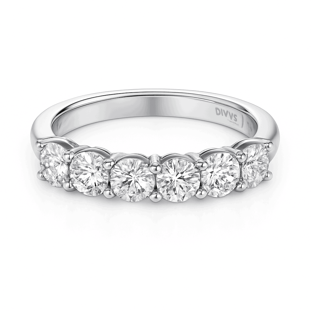 Moissanite Wedding Band Ring in 925 Sterling Silver for Women-With Box / 1.5mm Moissanite / 8