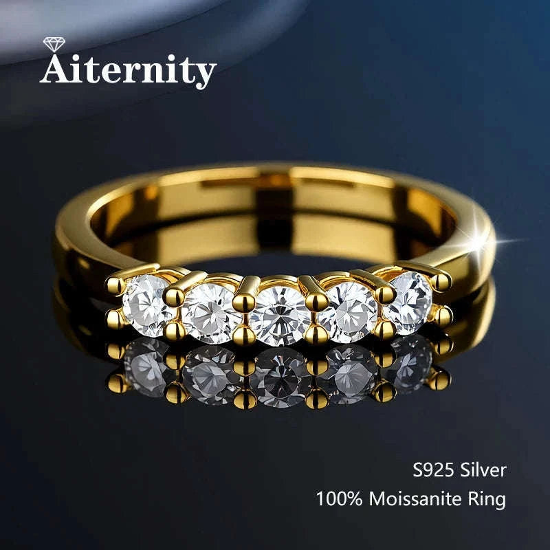 Moissanite Wedding Band Ring in 925 Sterling Silver for Women-With Box / 1.5mm Moissanite / 8