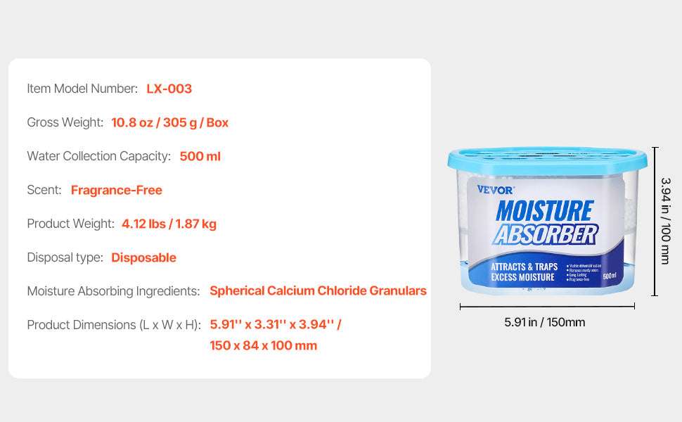 Moisture Absorber Boxes 6 Pack 500ml Fragrance-Free Dehumidifiers-6 Pack / United States