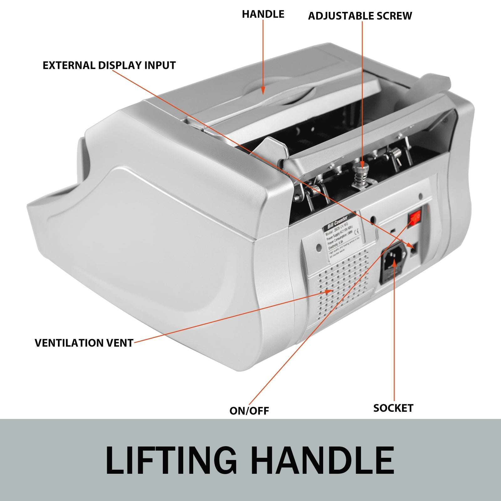 Money Counter Machine 1000 Bills/Min with UV MG Detection-White / United States
