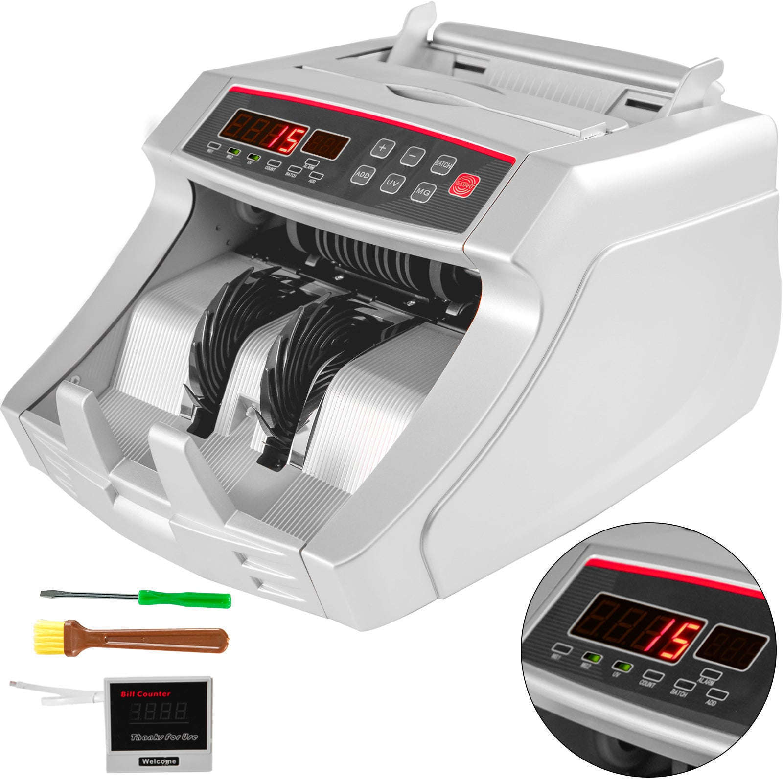 Money Counter Machine with UV MG IR DD Detection for USD and EUR-Gray / Poland