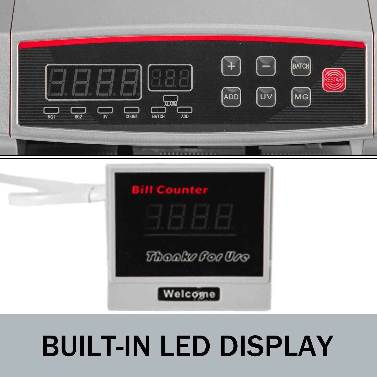 Money Counter Machine with UV MG IR DD Detection for USD and EUR-Gray / Poland