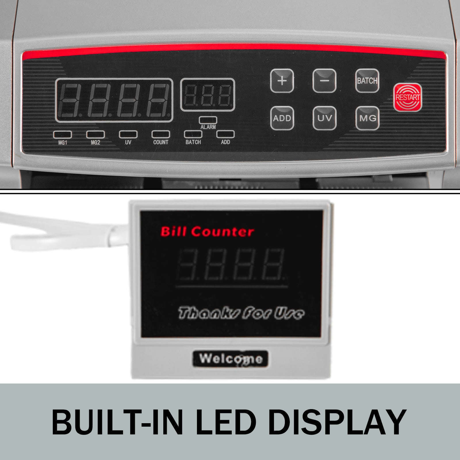 Money Counter Machine with UV MG IR DD Detection for USD and EUR-Gray / Poland