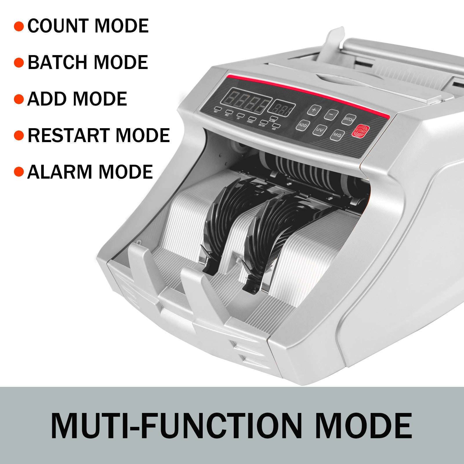 Money Counter Machine with UV MG IR DD Detection for USD and EUR-Gray / Poland