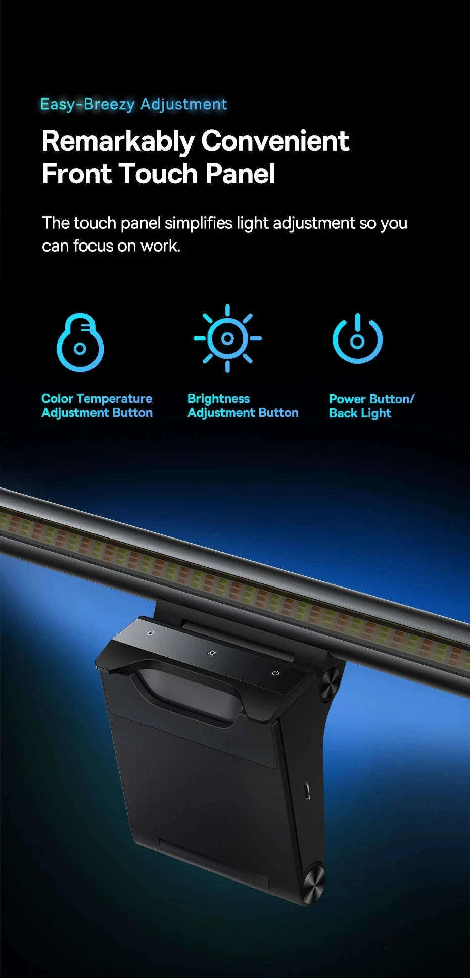 Monitor Light Bar with Adjustable Brightness & Anti-Glare LED-i-wok 2 Youth