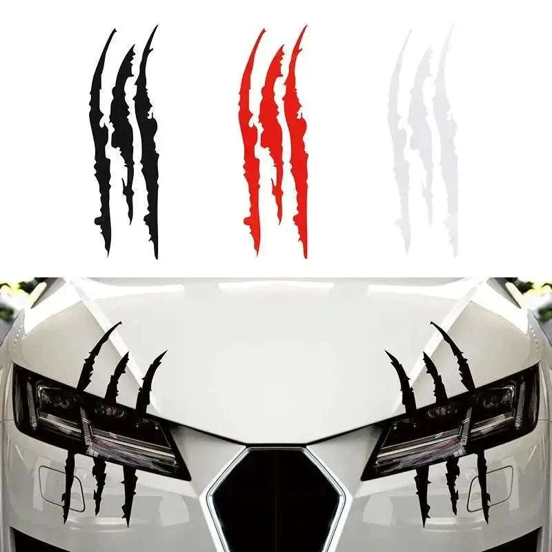 Monster Claw Scratch Decal Reflective Vinyl Car Sticker-44 x 13 cm / Yellow
