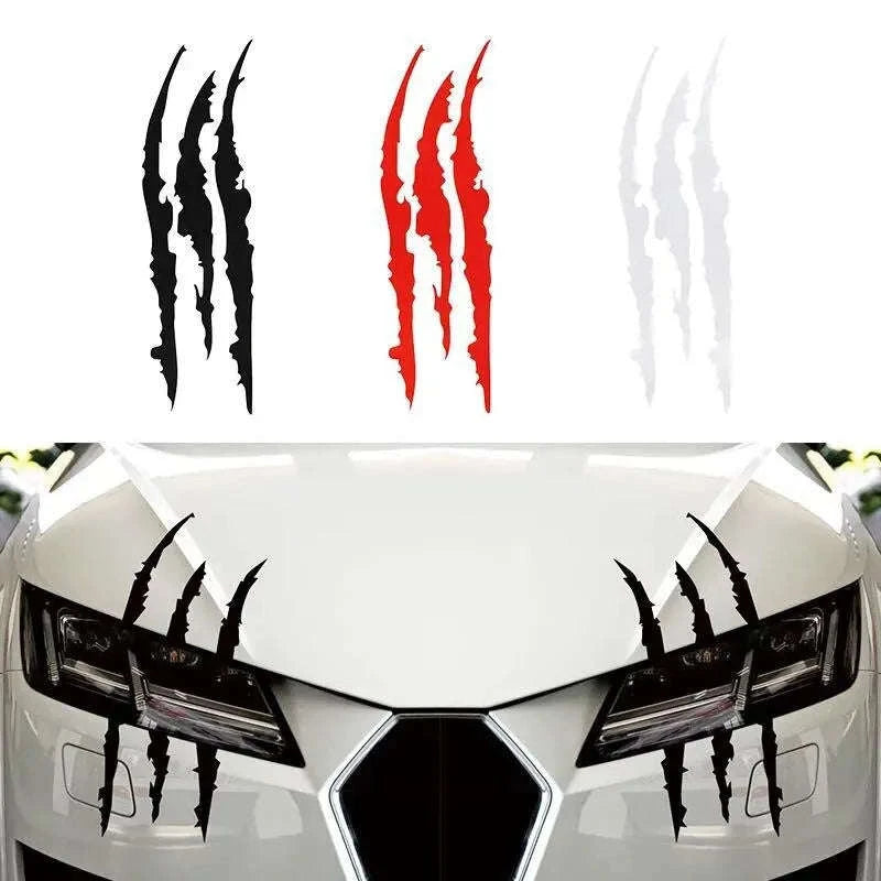 Monster Claw Scratch Decal Reflective Vinyl Car Sticker-44 x 13 cm / Yellow