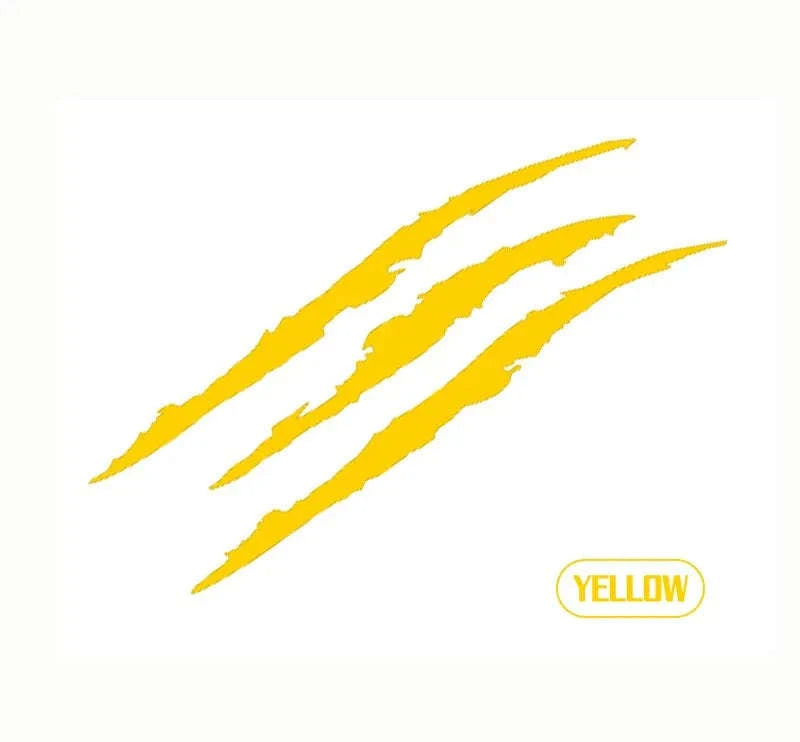 Monster Claw Scratch Decal Reflective Vinyl Car Sticker-44 x 13 cm / Yellow