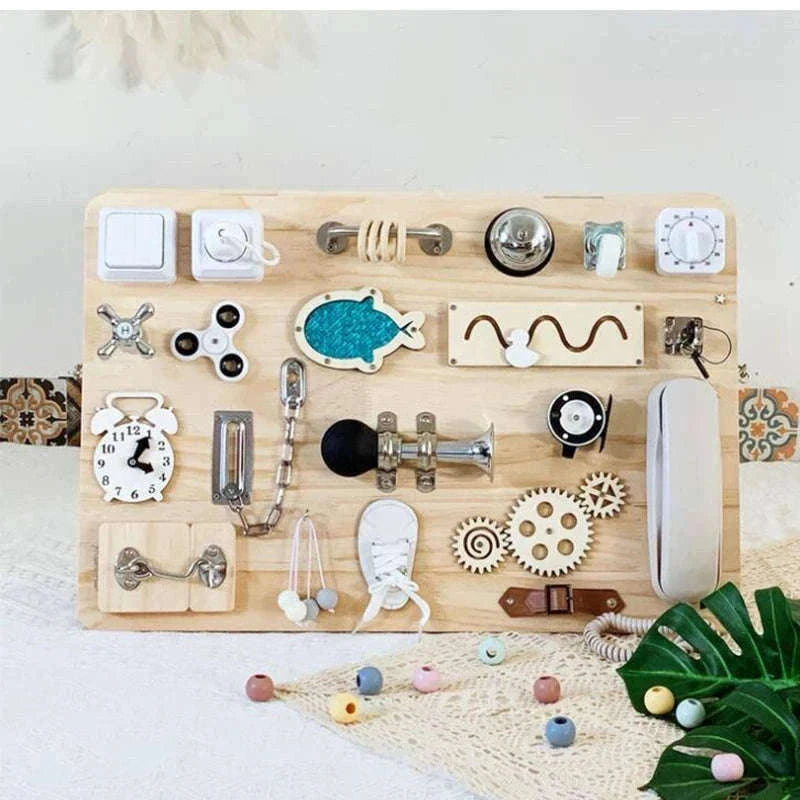Montessori Busy Board DIY Activity Accessories for Toddlers-Teether-251Y