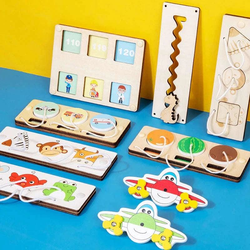 Montessori Busy Board DIY Wooden Puzzle-dog