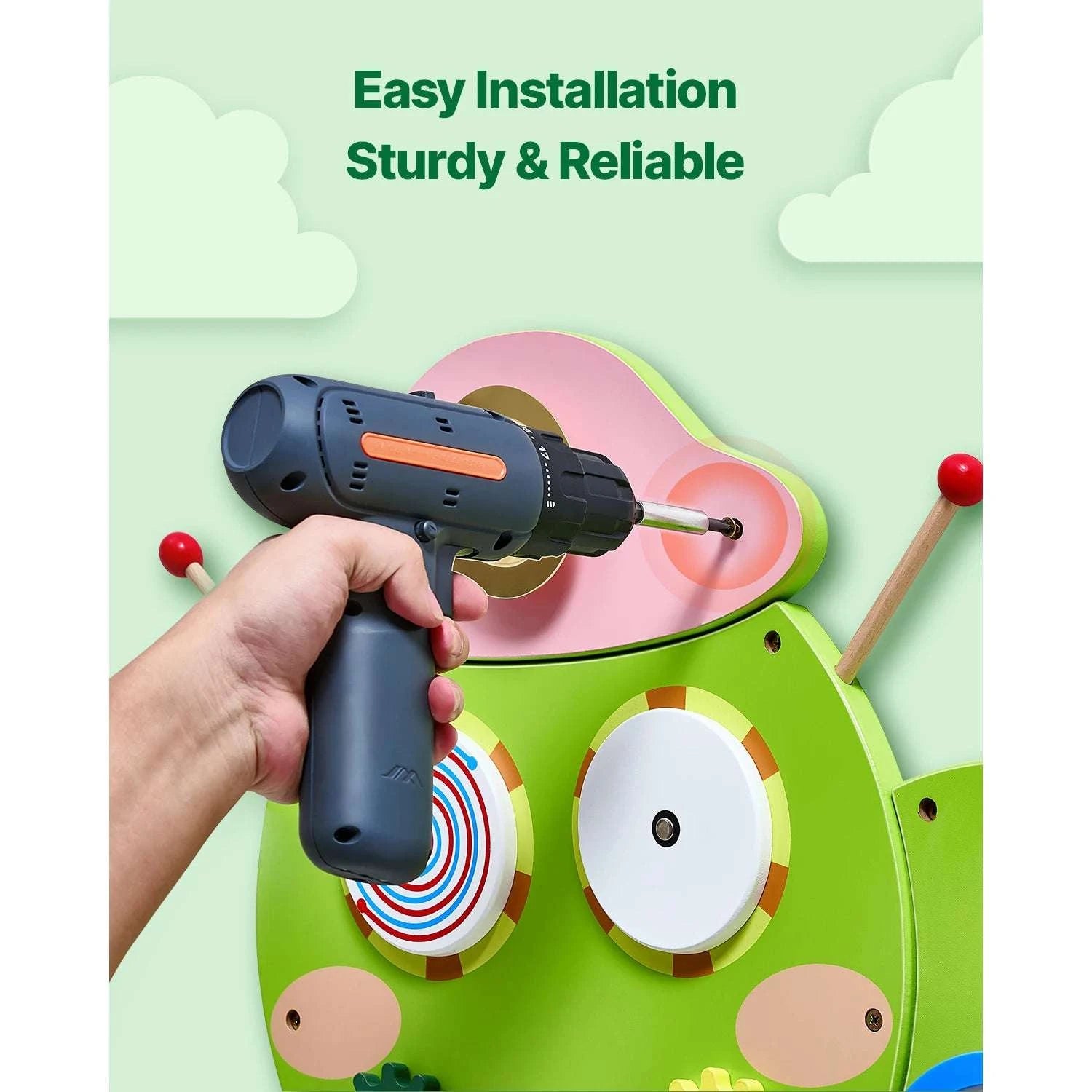 Montessori Wall Busy Board for Kids – 12 Activity Sensory Panel-Caterpillar / United States