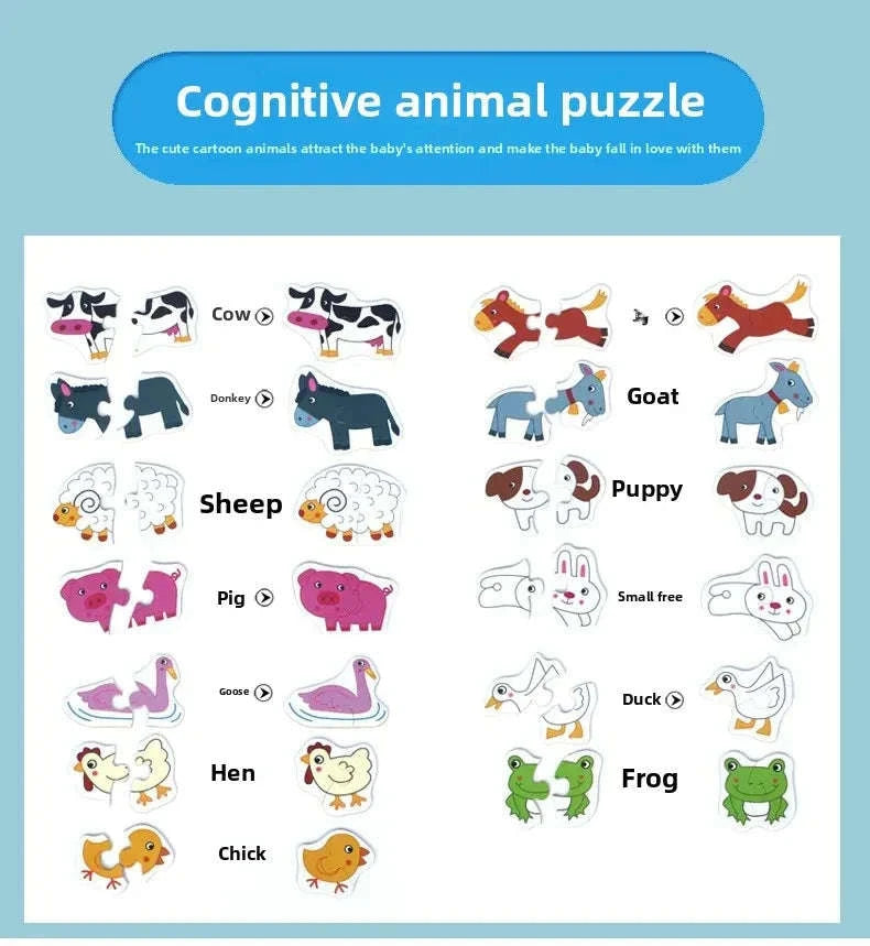 Montessori Wooden Puzzle Educational Toy-Livestock T178