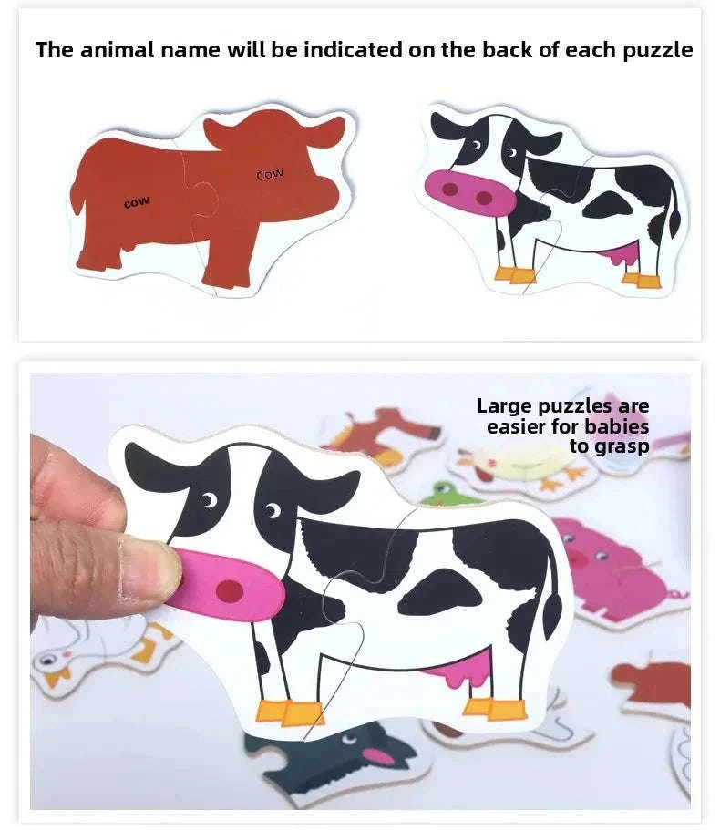 Montessori Wooden Puzzle Educational Toy-Livestock T178