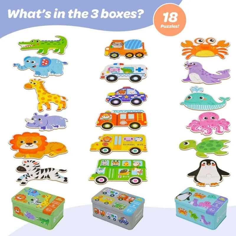 Montessori Wooden Puzzle Educational Toy-Livestock T178