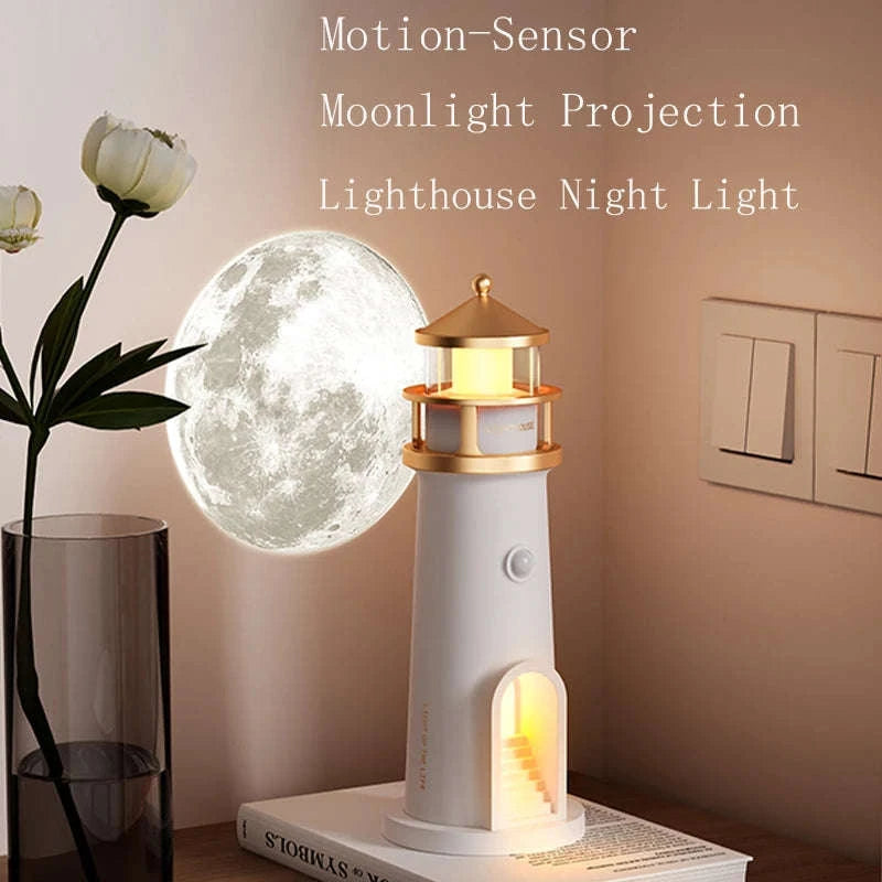 Moon Projection Night Light with Remote, Motion Sensor-Motion Sensor