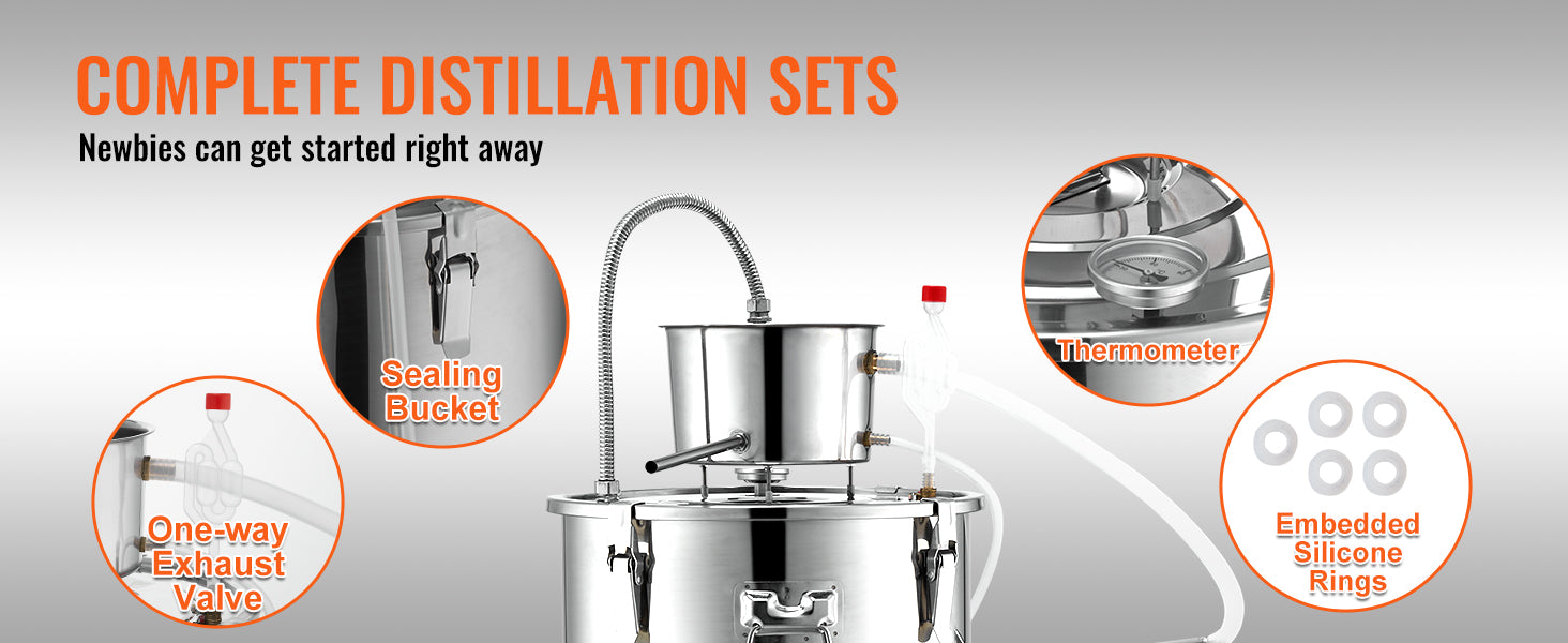 30/50L Stainless Steel Alcohol Distiller with Electric Heating