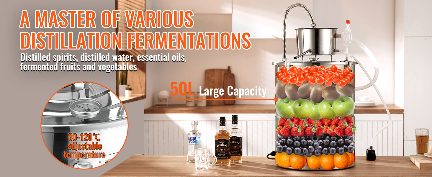 30/50L Stainless Steel Alcohol Distiller with Electric Heating