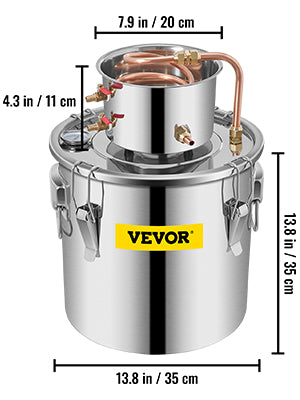 Home Alcohol Distiller Kit 3-8 Gal Stainless Steel Copper Still