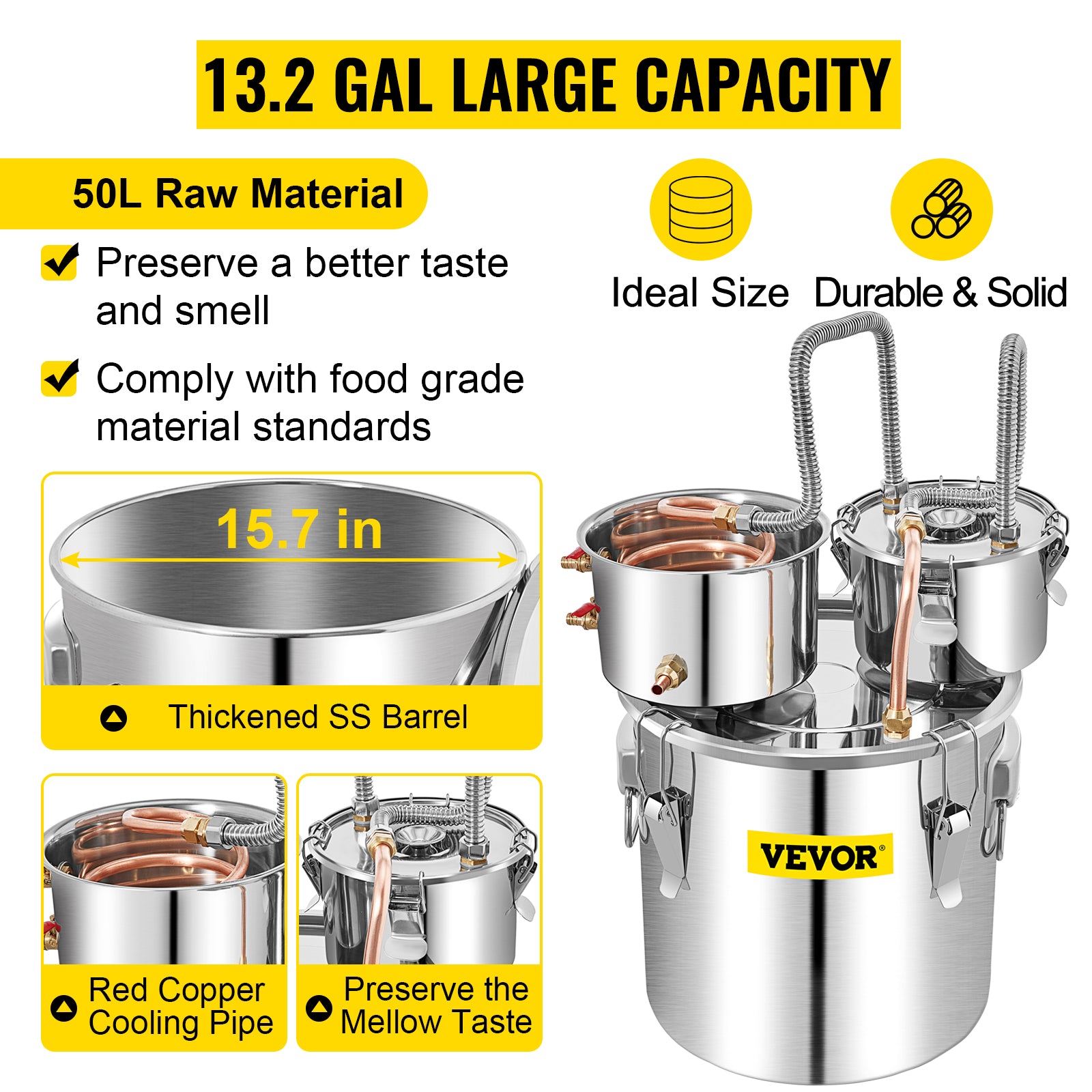 50L Alcohol Water Distiller Stainless Steel Brewing Machine