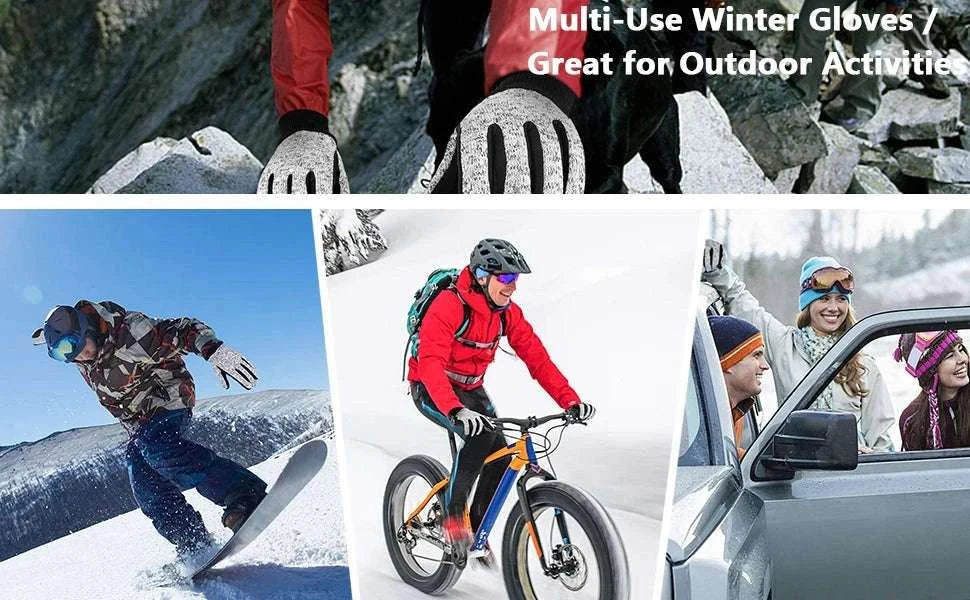 MOREOK Winter Warm Gloves with Touchscreen Grip-Black / L