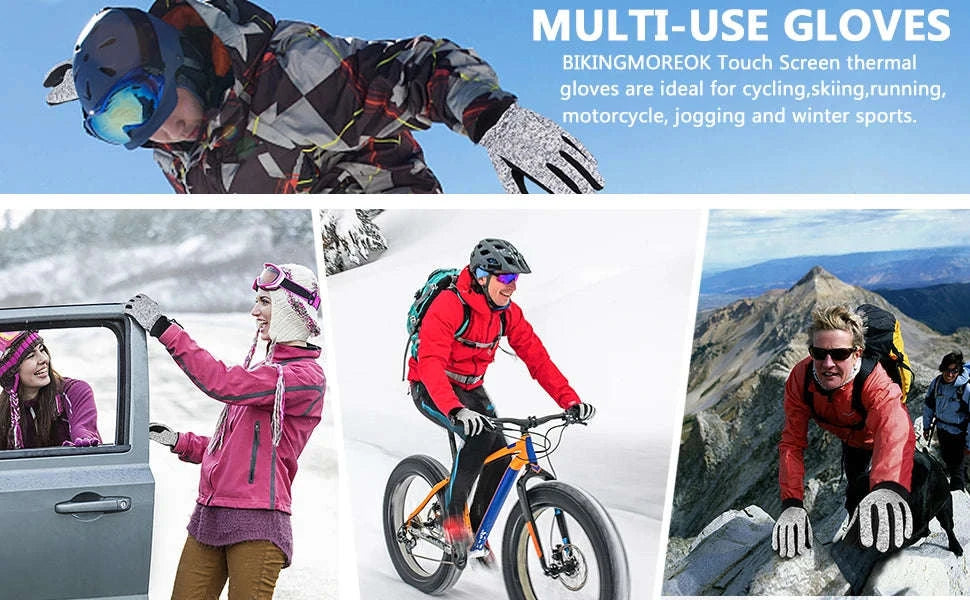 MOREOK Winter Warm Gloves with Touchscreen Grip-Black / L