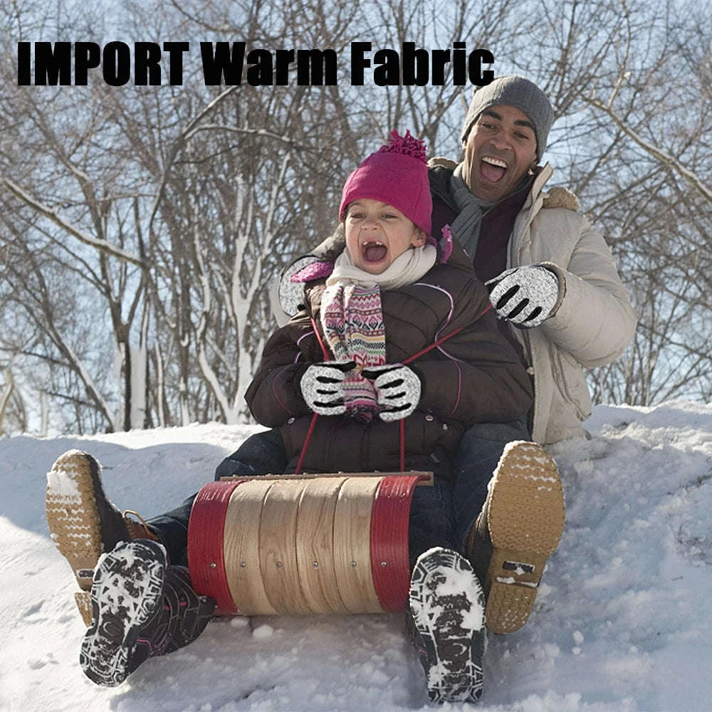 MOREOK Winter Warm Gloves with Touchscreen Grip-Black / L