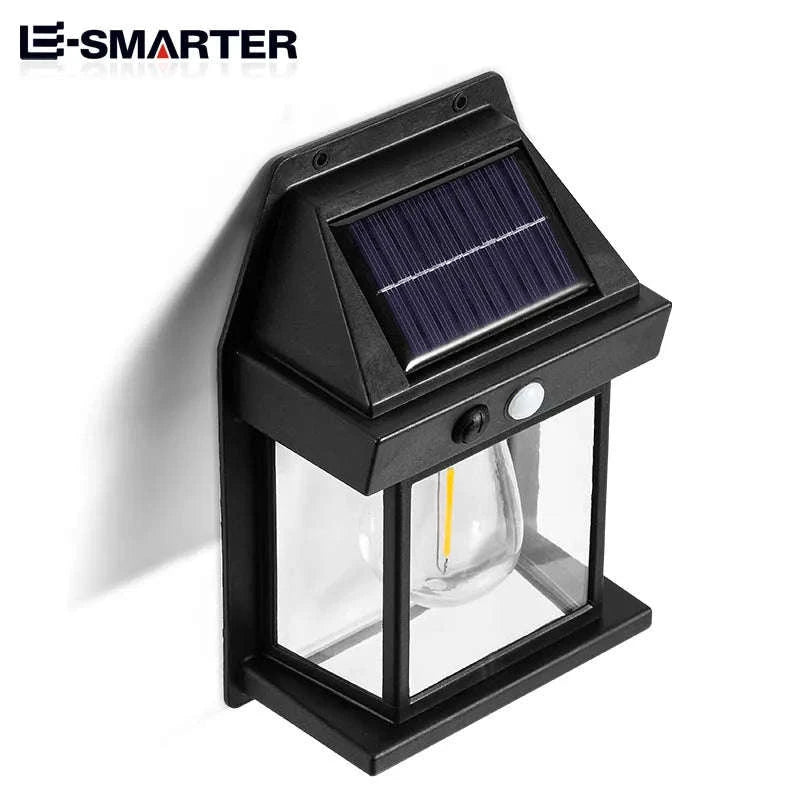 Motion Sensor Solar Tungsten Night Lamp for Outdoor Spaces-DK888(Black)