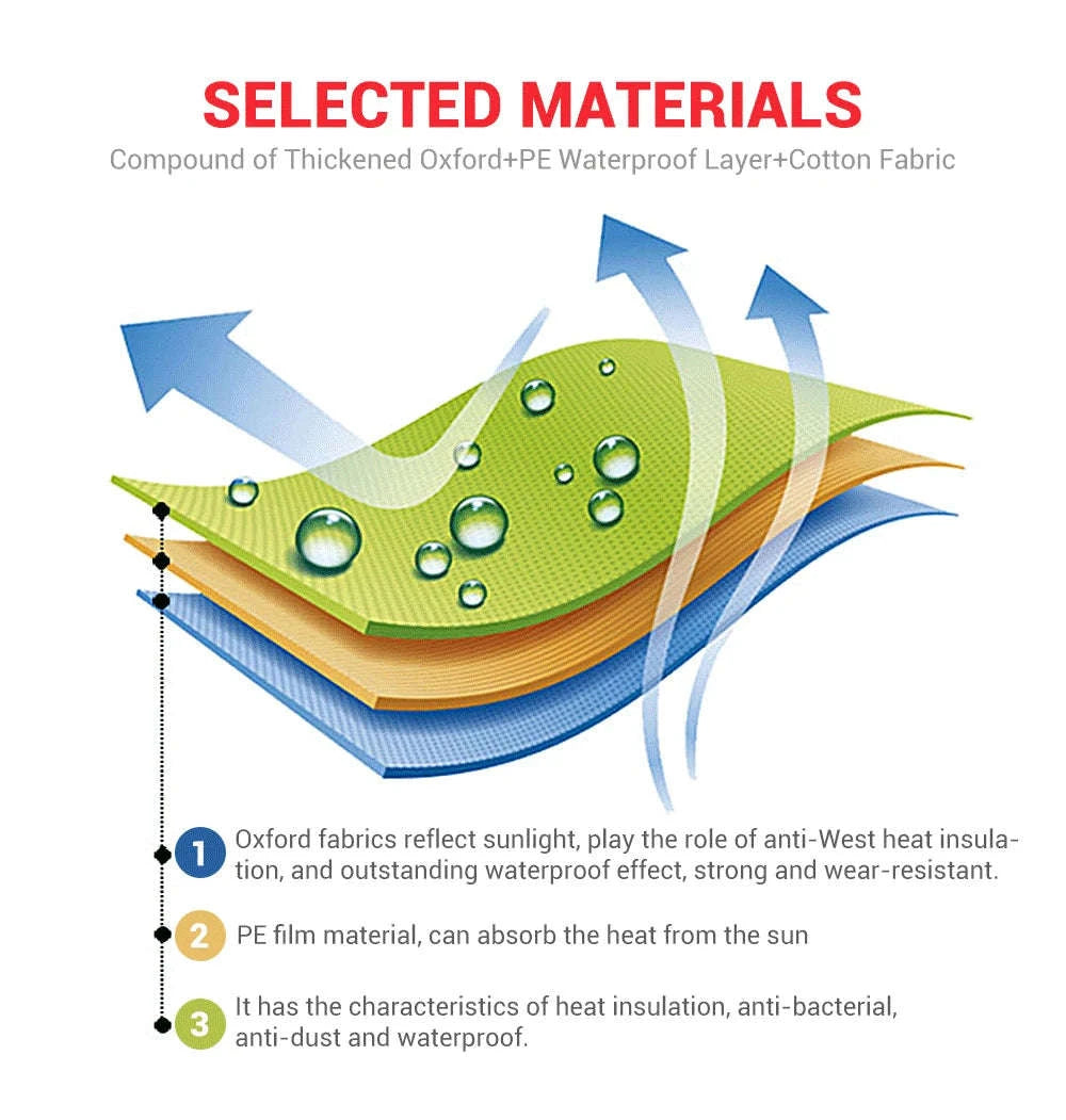 Motorcycle Cover Waterproof All‑Season Protection-L for 1801mm-2000mm / MCZ001 Red