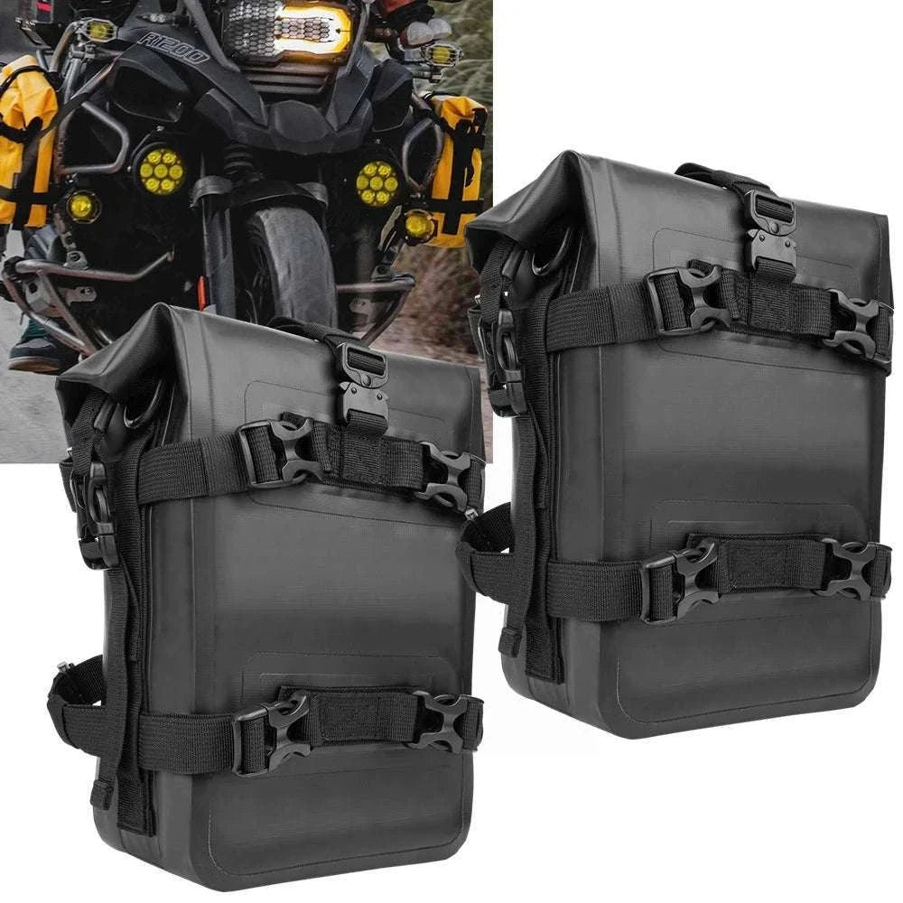 Motorcycle Crash Bar Waterproof Storage Bag for GS, ADV & More-2x no logo yellow