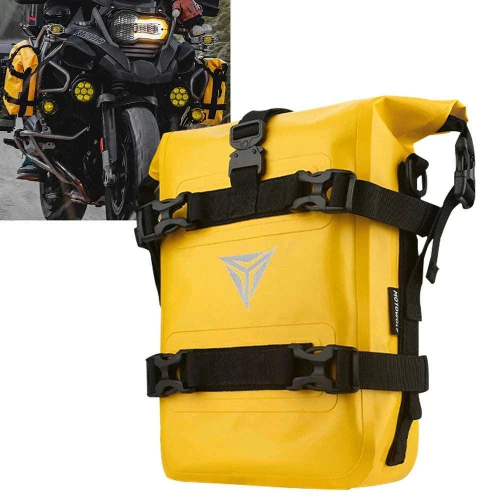 Motorcycle Crash Bar Waterproof Storage Bag for GS, ADV & More-2x no logo yellow